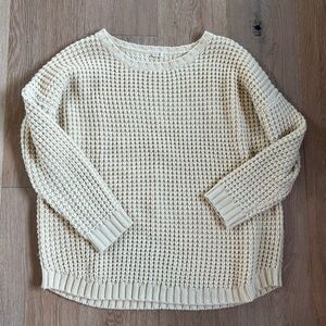 Knot Sisters Cream Chunky Waffle Sweater Oversized Size Medium